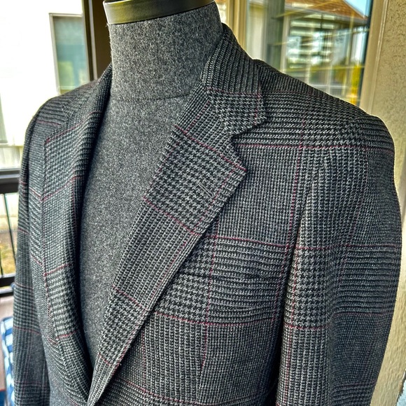 Southwick Other - SOUTHWICK Men’s Vintage All Wool Dark Gray Glen Plaid 2 Button Sport Coat - 38R